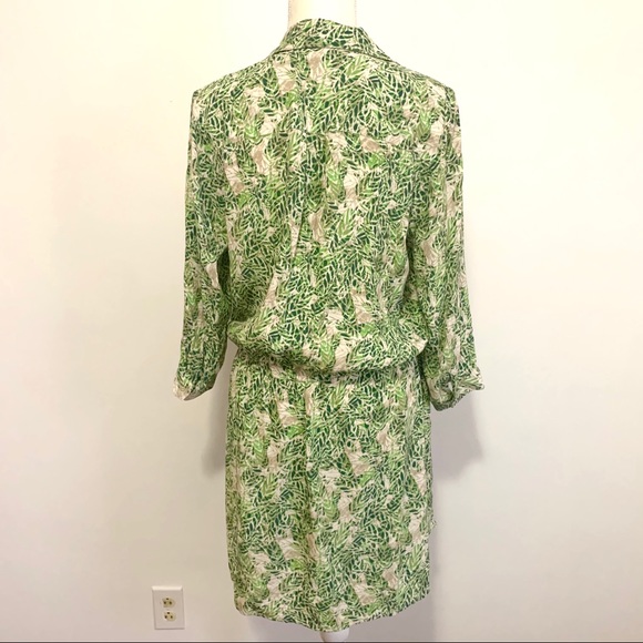 Cabi green tropical leaf print faux wrap dress - Picture 6 of 8